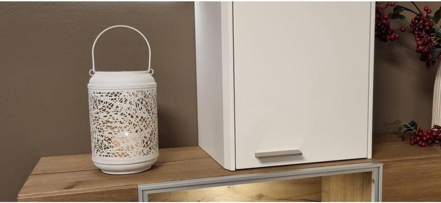Ambiente Haus Lantaarn met kaars Lantaarn van metaal in wit (H) 24 cm (1 stuk) - Foto 2