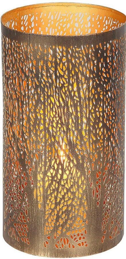 Ambiente Haus Lantaarn met kaars Stompkaarsenhouder Bosontwerp Hoogte ca. 16 cm (1 stuk) - Foto 3