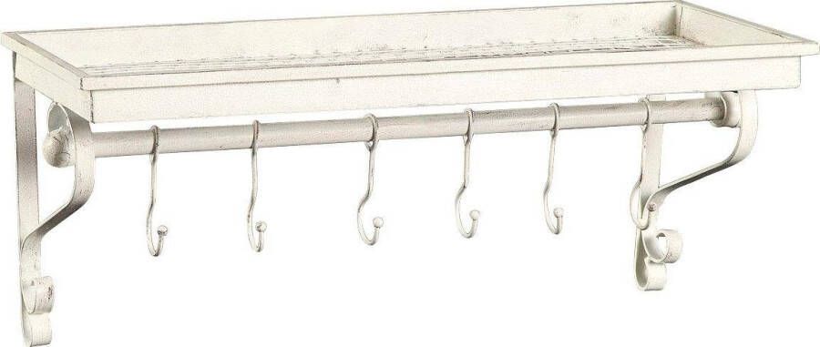 Ambiente Haus Kapstok met plank antiek wit handwerk - Foto 3