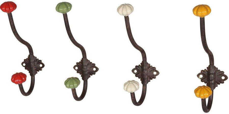 Ambiente Haus Kleerhangers Haak met keramiek geel 23 cm (1 stuk)