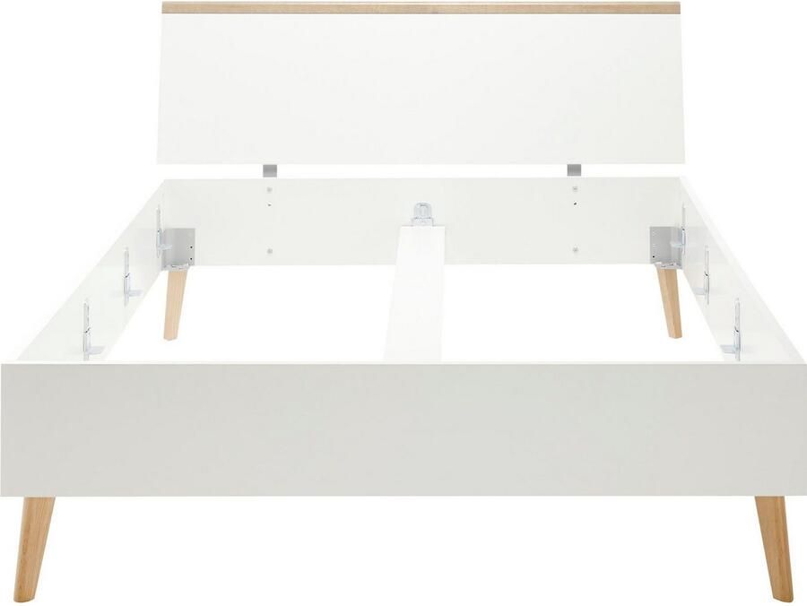 Andas 1-persoonsledikant Merle bedframe met massief houten poten buitenafmetingen 145 20 92 cm (B D H) - Foto 2