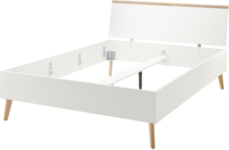 Andas 1-persoonsledikant Merle bedframe met massief houten poten buitenafmetingen 145 20 92 cm (B D H) - Foto 6
