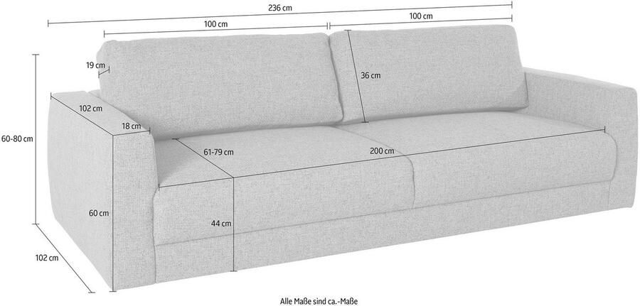Andas 2 5-zitsbank Hobro in 3 stofkwaliteiten in vele kleuren design by morten georgsen - Foto 4