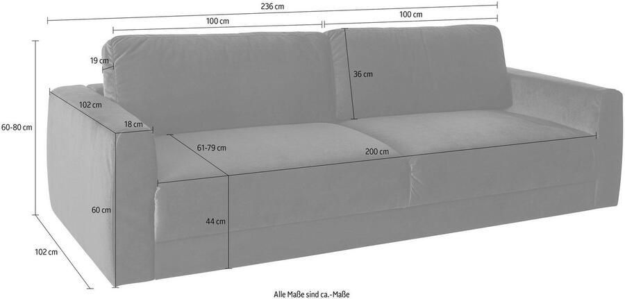 Andas 2 5-zitsbank Hobro in 3 stofkwaliteiten in vele kleuren design by morten georgsen - Foto 3