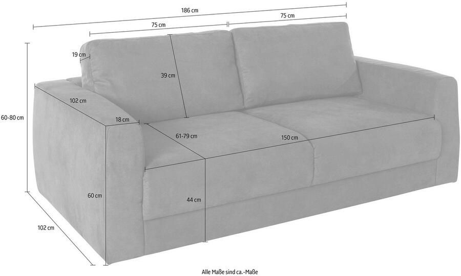 Andas 2-zitsbank Hobro in 3 stofkwaliteiten in vele kleuren design by morten georgsen - Foto 2