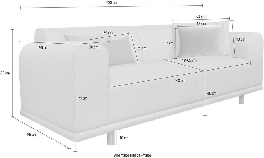 Andas 2-zitsbank Maroon in een scandinavisch design met losse kussens - Foto 2