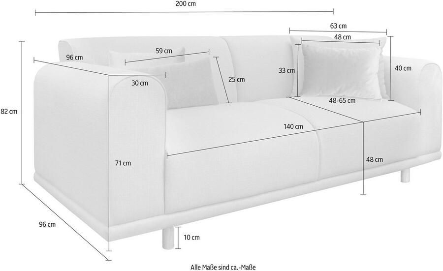 Andas 2-zitsbank Maroon in een scandinavisch design met losse kussens - Foto 2