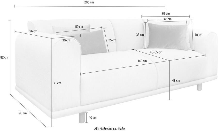 Andas 2-zitsbank Maroon in een scandinavisch design met losse kussens - Foto 2