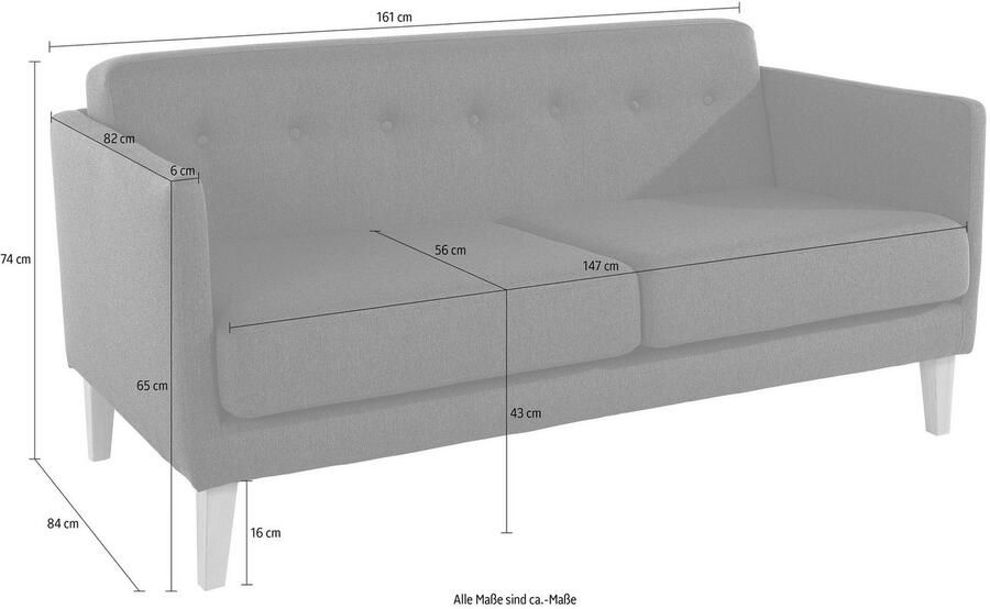 Andas 2-zitsbank Raadal in rechtlijnige scandinavische look design by morten georgsen - Foto 5