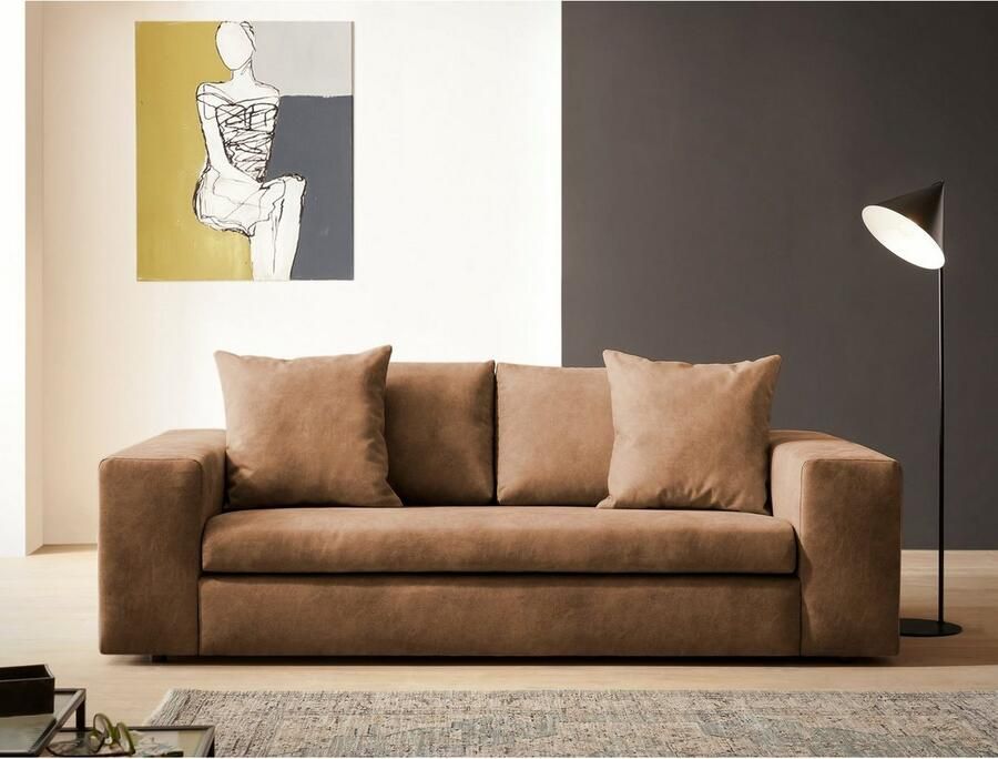 Home affaire 2-zitsbank SLEETLAND XXL in fluweel of vintage lederlook - Foto 3