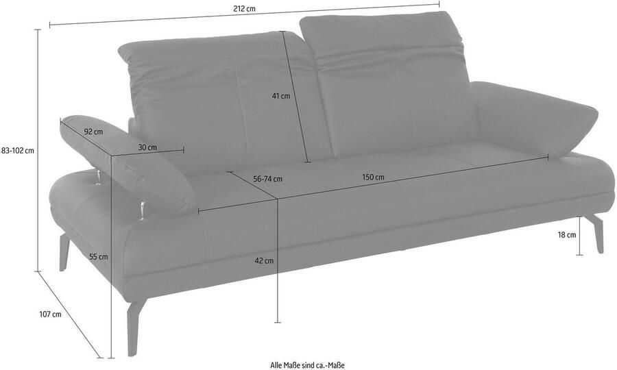 Andas 2-zitsbank Stenlille incl. verstelbare zitdiepte hoofdbord en armleuning - Foto 7