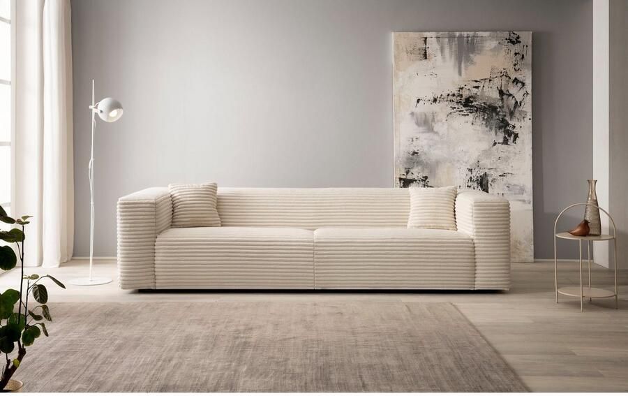 Home affaire 3-zitsbank BAKELS bank in cord of bouclé stof sofa in modern ontwerp comfortabele zitcomfort in 2 stoffen en 8 kleuren beschikbaar - Foto 5