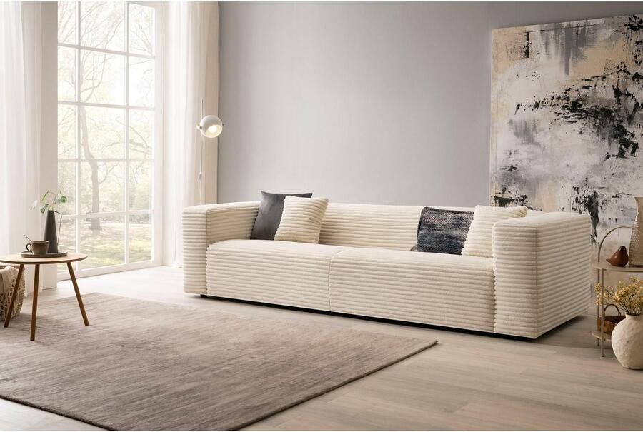 Home affaire 3-zitsbank BAKELS bank in cord of bouclé stof sofa in modern ontwerp comfortabele zitcomfort in 2 stoffen en 8 kleuren beschikbaar - Foto 3