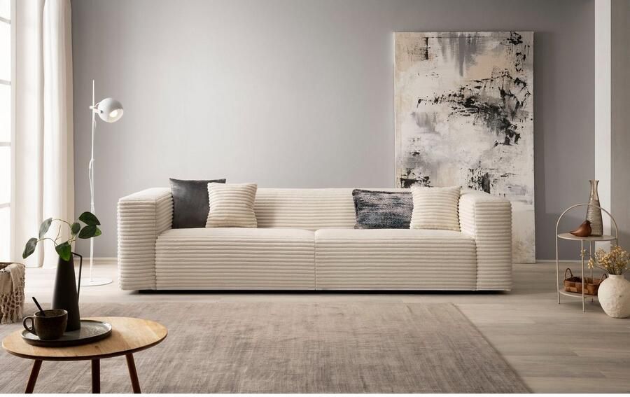 Home affaire 3-zitsbank BAKELS bank in cord of bouclé stof sofa in modern ontwerp comfortabele zitcomfort in 2 stoffen en 8 kleuren beschikbaar - Foto 6