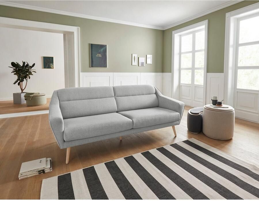 OTTO 3-zitsbank Bille met naad in het rugkussen en eikenhouten poten design by morten georgsen - Foto 2