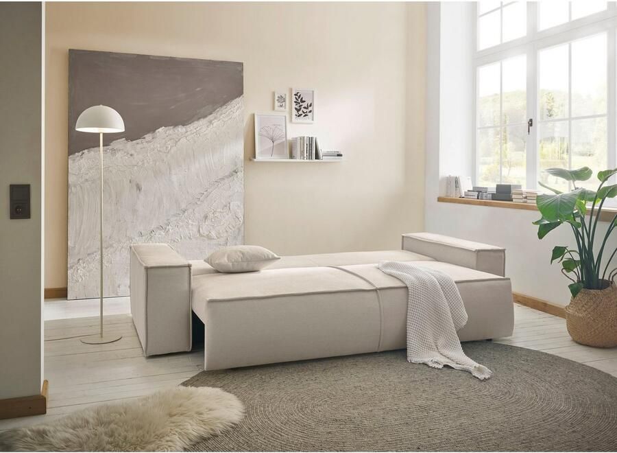 OTTO 3-zitsbank FINNLEY Slaapbank 257 cm Couch met Slaapfunctie & Bedlade beschikbaar in de stofkwaliteiten bouclé structuur fijn en mega cord - Foto 4