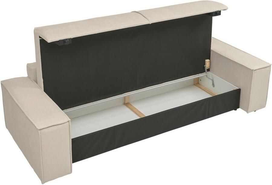 OTTO 3-zitsbank FINNLEY Slaapbank 257 cm Couch met Slaapfunctie & Bedlade beschikbaar in de stofkwaliteiten bouclé structuur fijn en mega cord - Foto 6