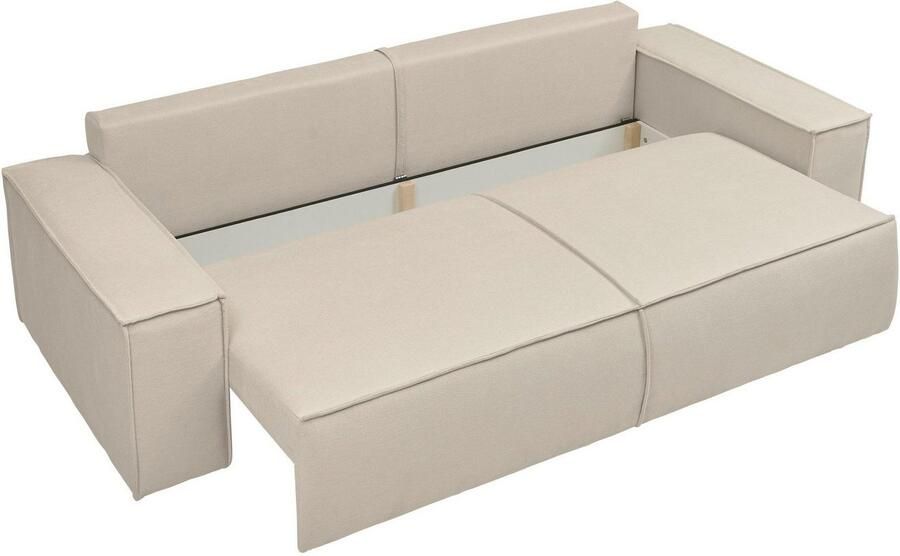OTTO 3-zitsbank FINNLEY Slaapbank 257 cm Couch met Slaapfunctie & Bedlade beschikbaar in de stofkwaliteiten bouclé structuur fijn en mega cord - Foto 8