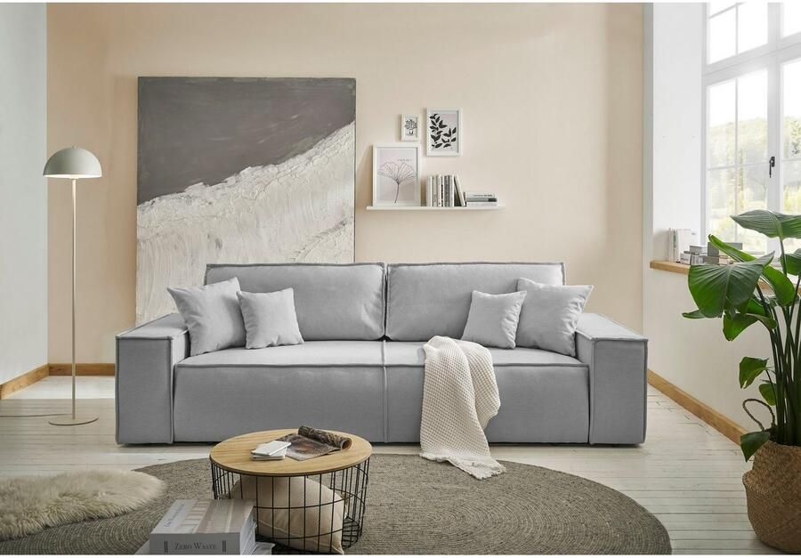 OTTO 3-zitsbank FINNLEY Slaapbank 257 cm Couch met Slaapfunctie & Bedlade beschikbaar in de stofkwaliteiten bouclé structuur fijn en mega cord - Foto 4