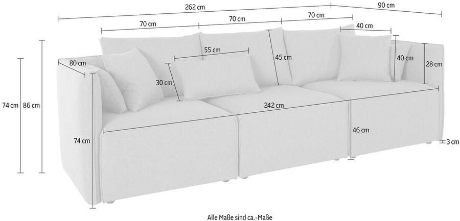 Andas 3-zitsbank Nöre 3 delen in vele stofkwaliteiten en kleuren. zie ook "nöre" (3-delig) - Foto 6