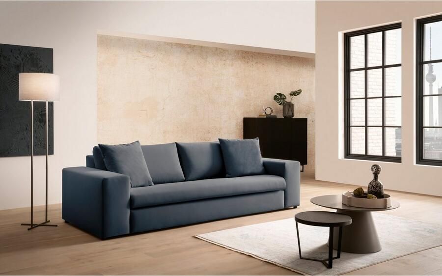 Andas 3-zitsbank SLEETLAND XXL in fluweel of vintage lederlook - Foto 3