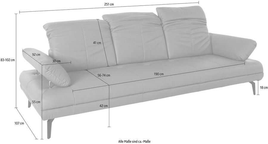 Andas 3-zitsbank Stenlille Multifunctionele sofa comfortabel incl. verstelbare zitdiepte hoofdbord en armleuning - Foto 9