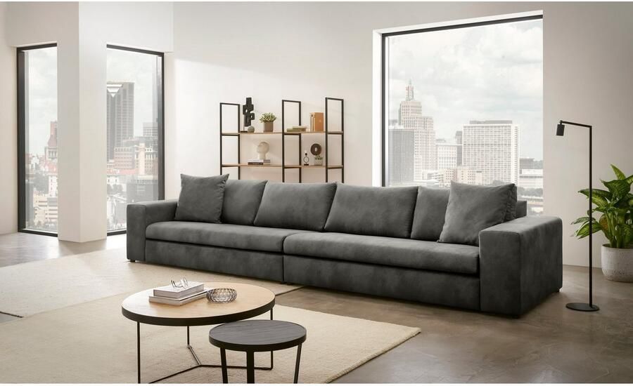 Home affaire 4-zitsbank SLEETLAND XXL in fluweel of vintage lederlook - Foto 5
