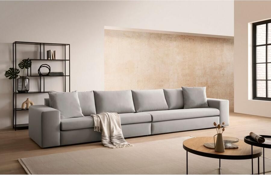 Home affaire 4-zitsbank SLEETLAND XXL in fluweel of vintage lederlook - Foto 5