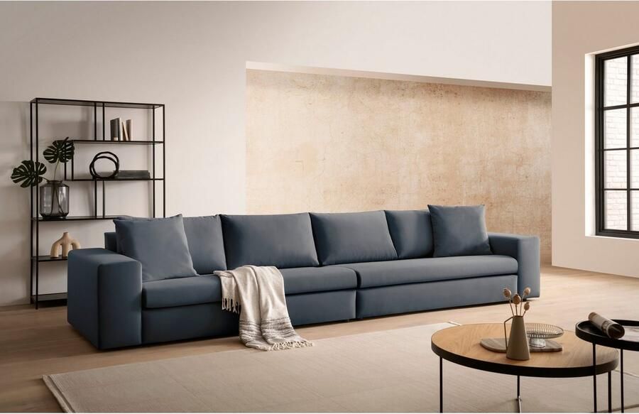 Home affaire 4-zitsbank SLEETLAND XXL in fluweel of vintage lederlook - Foto 5