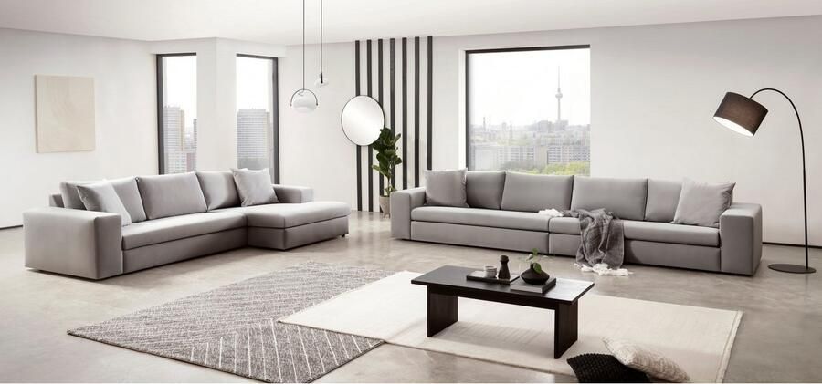 Home affaire 4-zitsbank SLEETLAND XXL in fluweel of vintage lederlook - Foto 6
