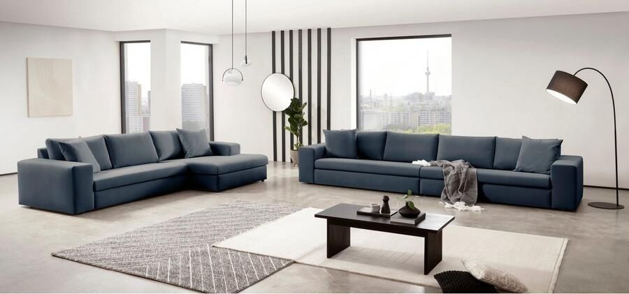 Home affaire 4-zitsbank SLEETLAND XXL in fluweel of vintage lederlook - Foto 6
