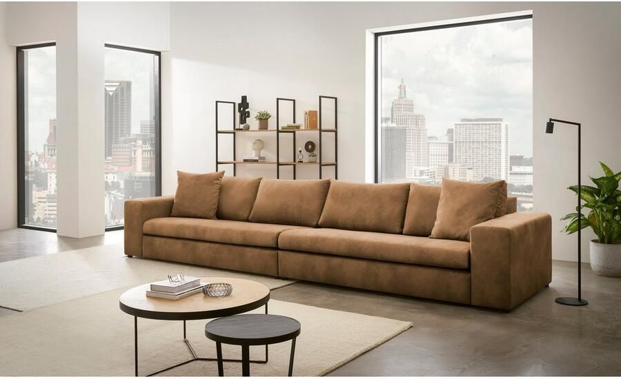 Home affaire 4-zitsbank SLEETLAND XXL in fluweel of vintage lederlook - Foto 5