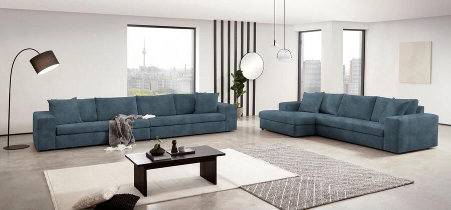 Andas 4-zitsbank SLEETLAND XXL in fluweel of vintage lederlook - Foto 4