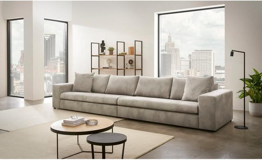 Andas 4-zitsbank SLEETLAND XXL in fluweel of vintage lederlook - Foto 3