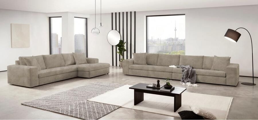 Andas 4-zitsbank SLEETLAND XXL in fluweel of vintage lederlook - Foto 4