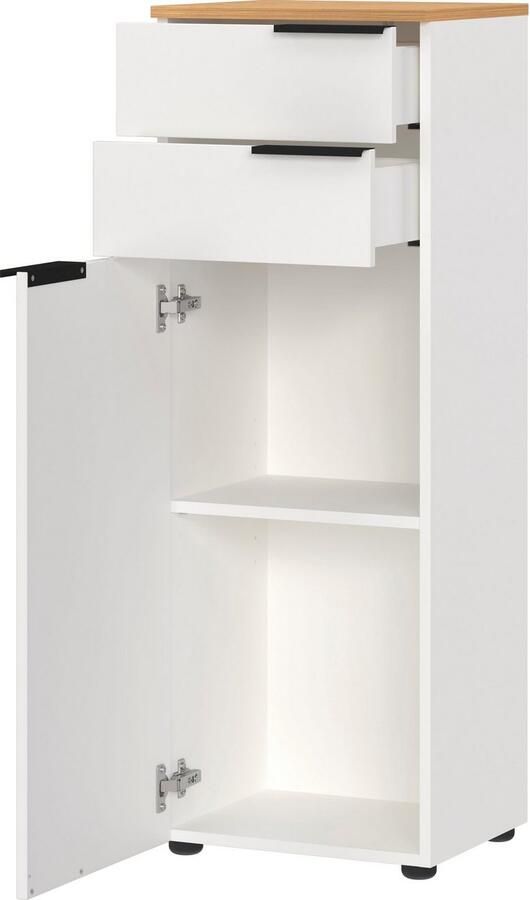 Andas Badkamerserie Majtum bestaand uit wastafelonderkast spiegel inclusief ledverlichting & halfhoge kast made in germany (3-delig) - Foto 11