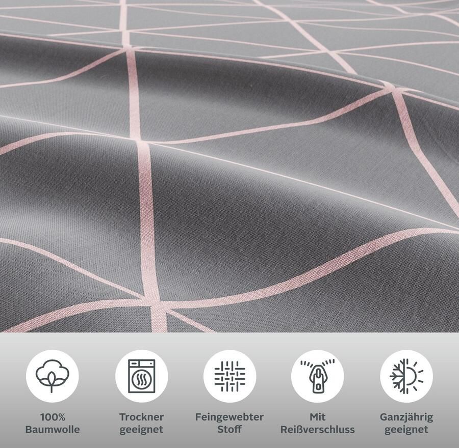 Andas Beddengoed Balsby in maat 135x200 of 155x220 cm 100% katoen (2-delig) - Foto 2