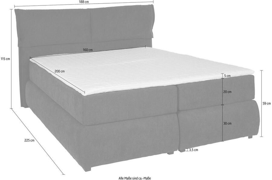 Andas Boxspring Jenson in 4 kleuren 4 breedten 3 matrassoorten in 2 hardheden topmatras - Foto 6