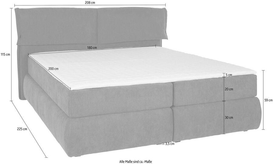 Andas Boxspring Jenson in 4 kleuren 4 breedten 3 matrassoorten in 2 hardheden topmatras - Foto 4