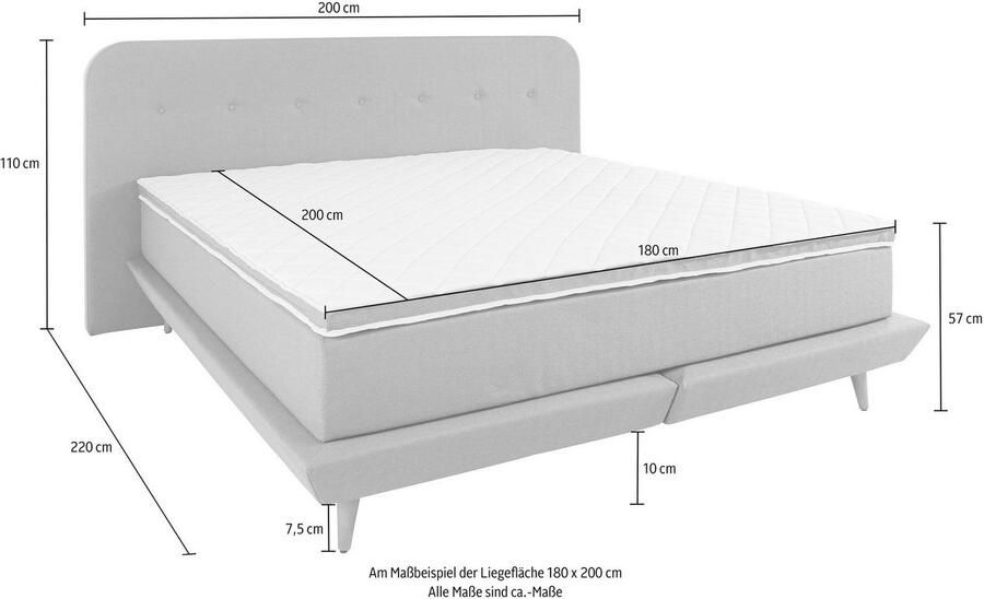 Andas Boxspring Premium Stiksels met capitonnage incl. topmatras - Foto 4