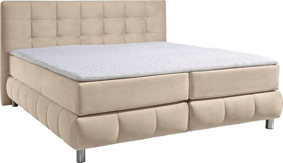 Andas Boxspring Salo XXL in fluwelige look of structuurstof 6 breedten in extra lang 220 cm 4 hardheden - Foto 6
