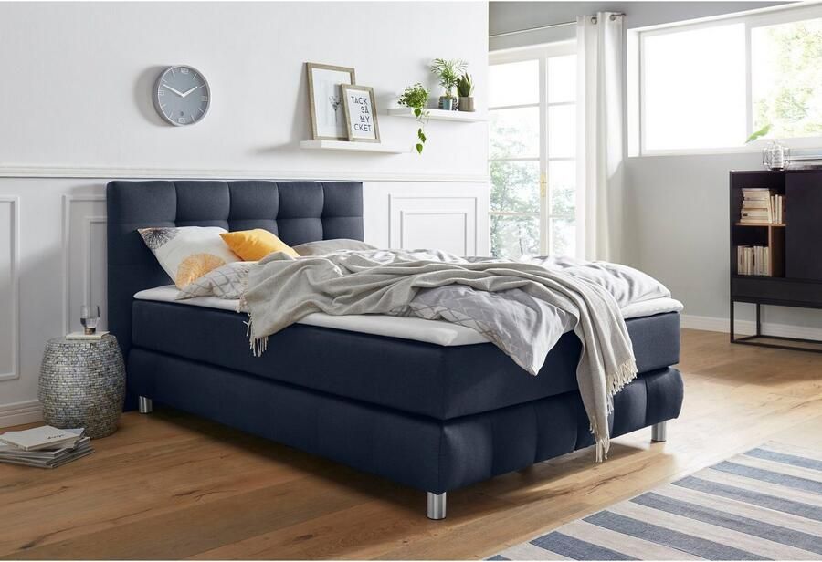 Andas Boxspring Salo XXL in fluwelige look of structuurstof 6 breedten in extra lang 220 cm 4 hardheden - Foto 4