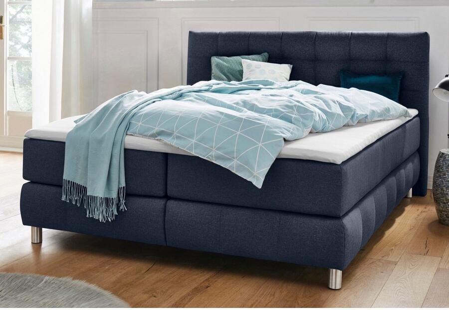 Andas Boxspring Salo XXL in fluwelige look of structuurstof 6 breedten in extra lang 220 cm 4 hardheden - Foto 2