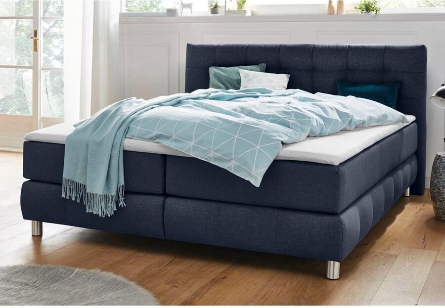 Andas Boxspring Salo XXL in fluwelige look of structuurstof 6 breedten in extra lang 220 cm 4 hardheden - Foto 2