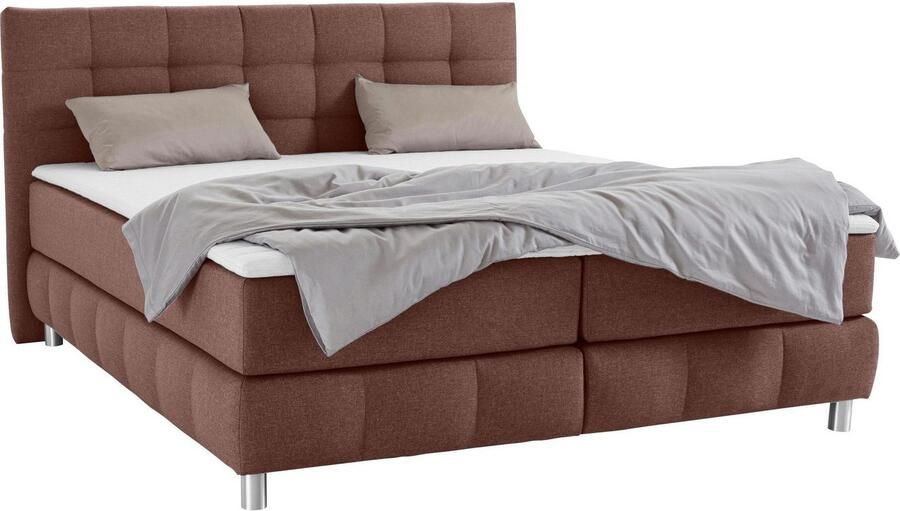 Andas Boxspring Salo XXL in fluwelige look of structuurstof 6 breedten in extra lang 220 cm 4 hardheden