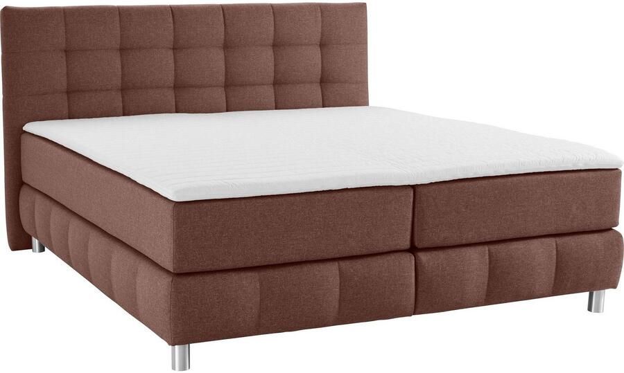 Andas Boxspring Salo XXL in fluwelige look of structuurstof 6 breedten in extra lang 220 cm 4 hardheden - Foto 4