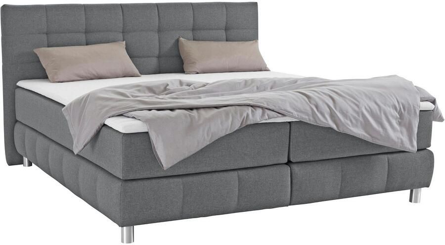 Andas Boxspring Salo XXL in fluwelige look of structuurstof 6 breedten in extra lang 220 cm 4 hardheden - Foto 7