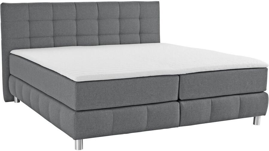 Andas Boxspring Salo XXL in fluwelige look of structuurstof 6 breedten in extra lang 220 cm 4 hardheden - Foto 6