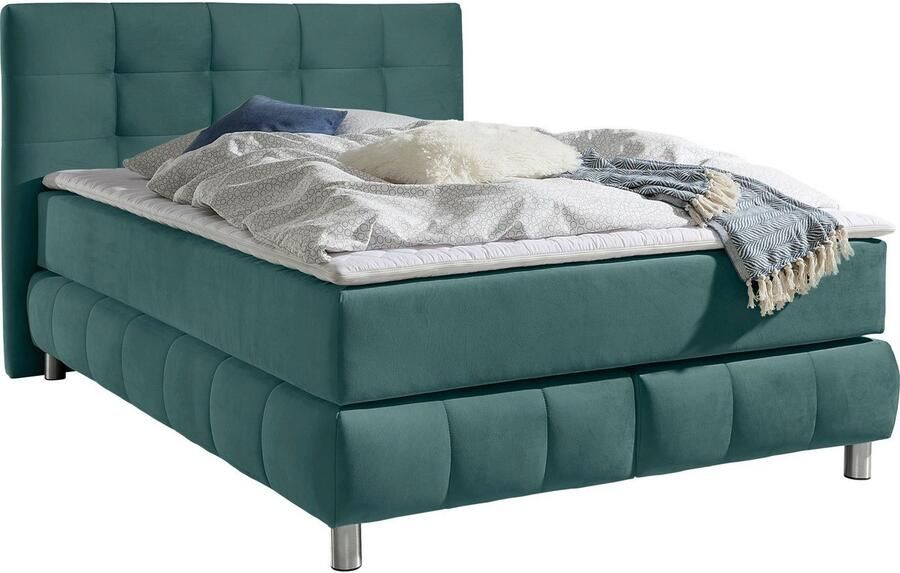 Andas Boxspring Salo XXL in fluwelige look of structuurstof 6 breedten in extra lang 220 cm 4 hardheden - Foto 5