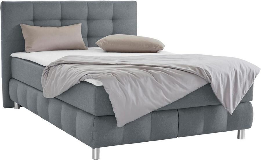 Andas Boxspring Salo XXL in fluwelige look of structuurstof 6 breedten in extra lang 220 cm 4 hardheden - Foto 3